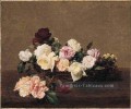 Un panier de roses peintre de fleurs Henri Fantin Latour